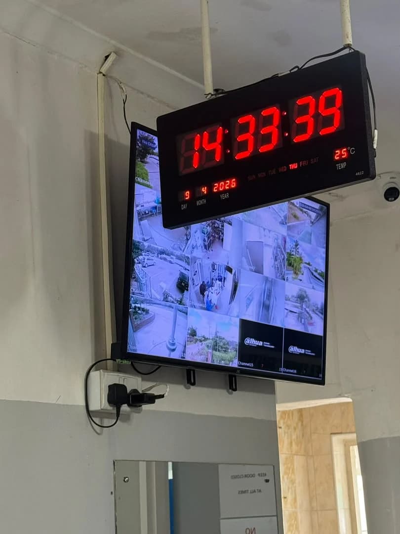 Local surveillance display showing multiple covered areas