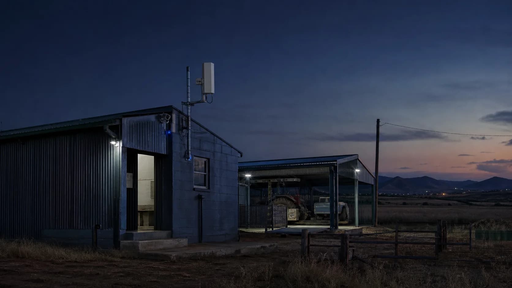 Illustrative remote property where perimeter security and connectivity require coordinated planning