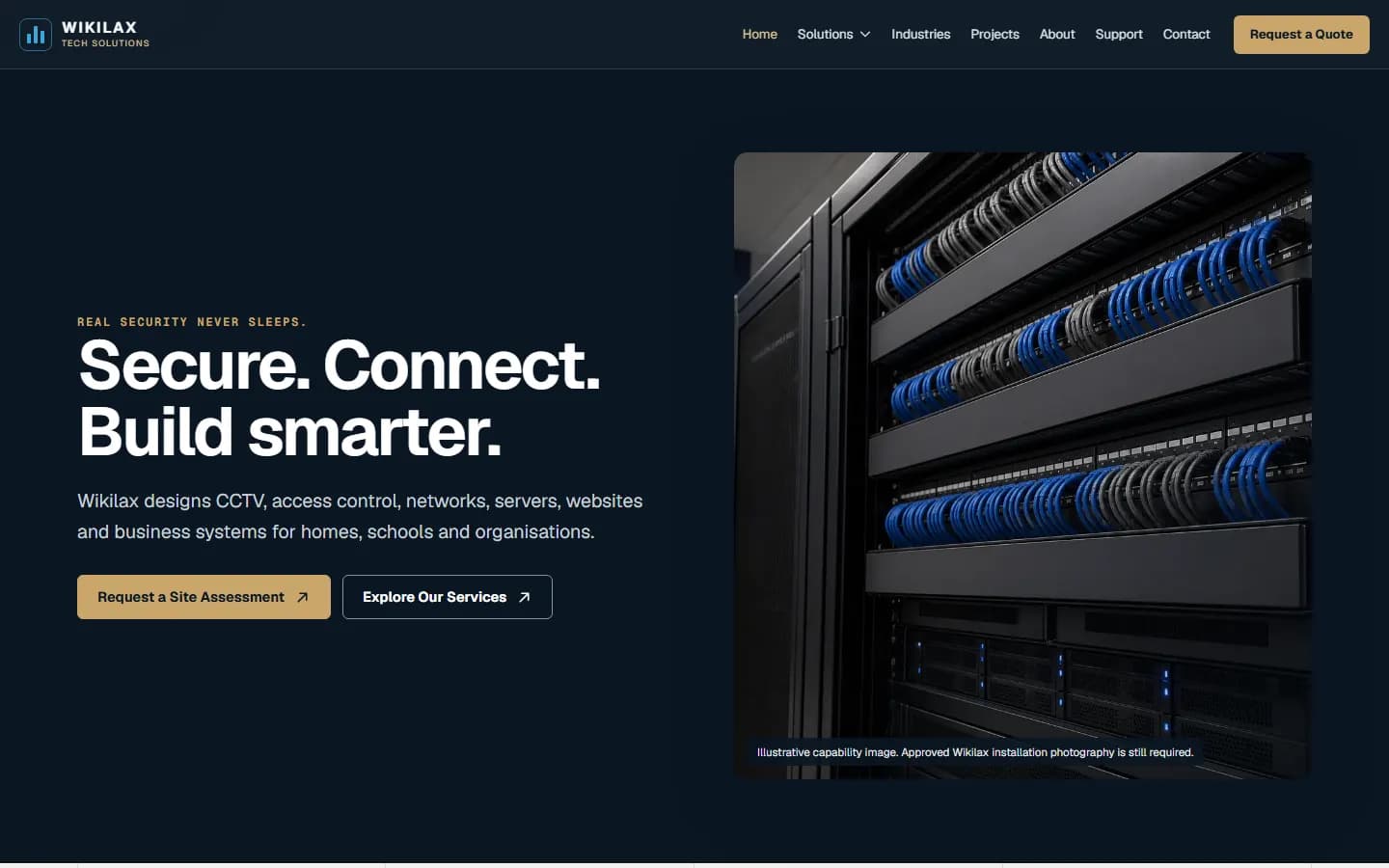 Desktop view of a live website developed by Wikilax Tech